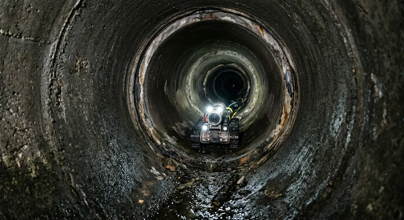 Robotic sewer camera inspecting pipe interior for Sewer Line Repair in Minneapolis